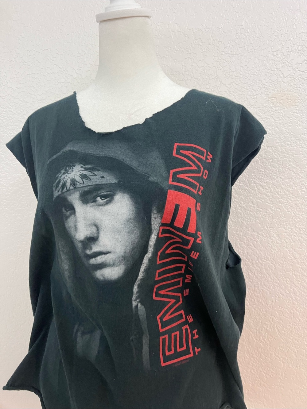 Vintage Eminem The Eminem Show 2002 Tour Graphic Cutoff T-Shirt Black Size XL - Picture 2 of 3